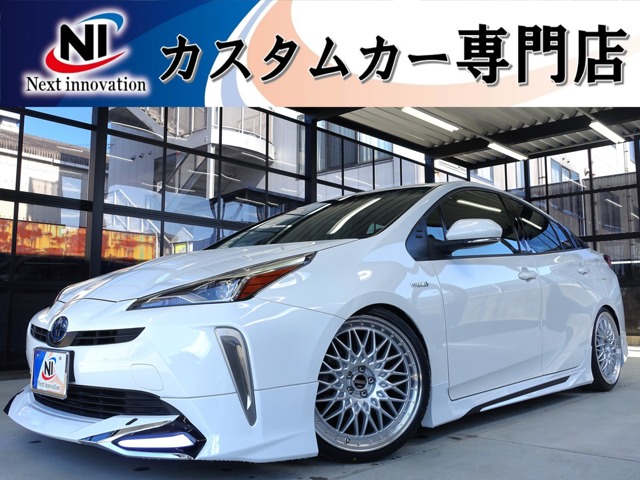 トヨタ プリウス 1.8 S 新品車高調新19AW新黒革調Bluetooth/エアロ 愛媛県