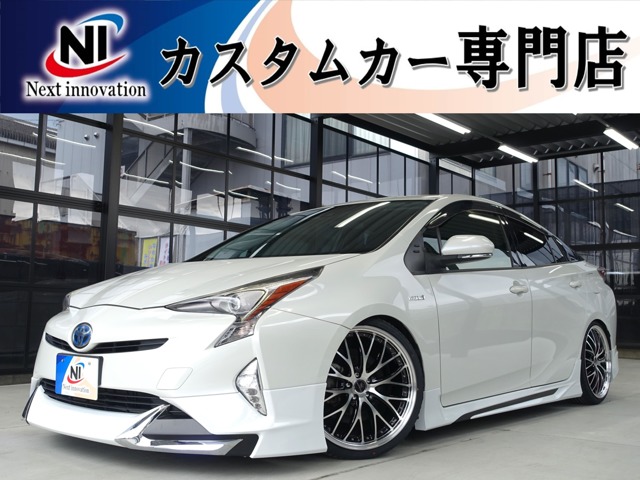 トヨタ プリウス 1.8 S 新品車高調新19AW新黒革調エアロ/Bluetooth 愛媛県
