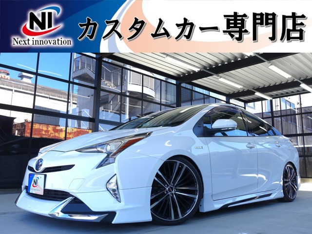 トヨタ プリウス 1.8 S 新品車高調新19AWエアロ/Bluetooth新黒革調 愛媛県