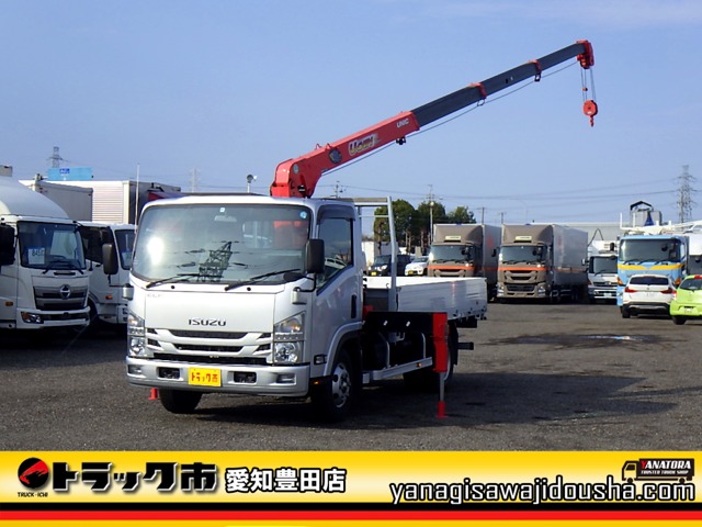 いすゞ エルフ 2トン 4段クレーン 2.93t吊 ワイド ロング フックイン ラジコン 坂道補助 ETC 6MT 愛知県