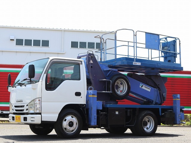 いすゞ エルフ 高所作業車 デッキ型 積載荷重1000K 地上高10M 6速MT キーレス 千葉県