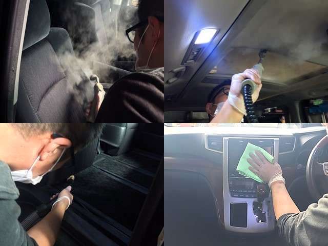 車内の清掃にも拘っています!スチームや洗浄剤を使い除菌や匂いを徹底除♪!隅々までキレイを徹底しております!