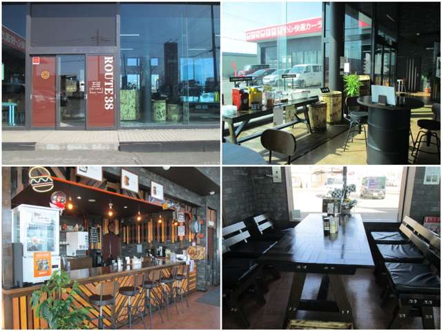 併設するカフェ「Cafe ROUTE38」ゆっくりとおつくろぎ下さい！