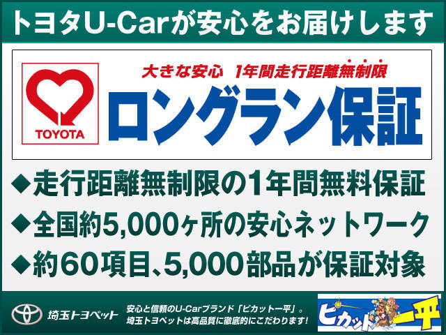 【ロングラン保証】トヨタU-Carの安心保証（無料保証）