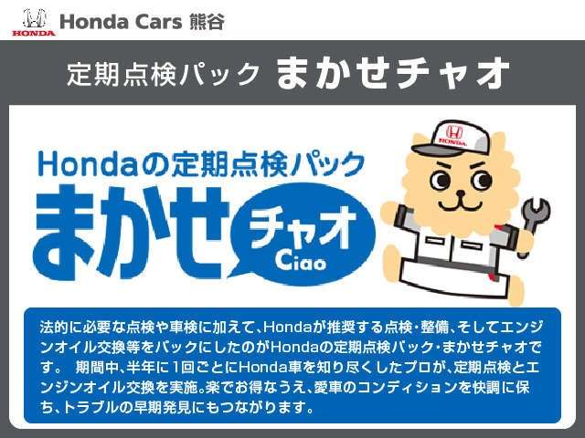 Hondaの点検パック！半年に一度のメンテナンスでマイカーをリフレッシュできます。